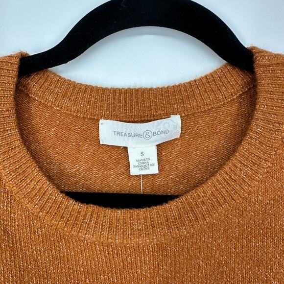 Treasure & Bond Pullover Sweater Long Sleeve Crew Neck Soft Rust Womens Small - Picture 4 of 6